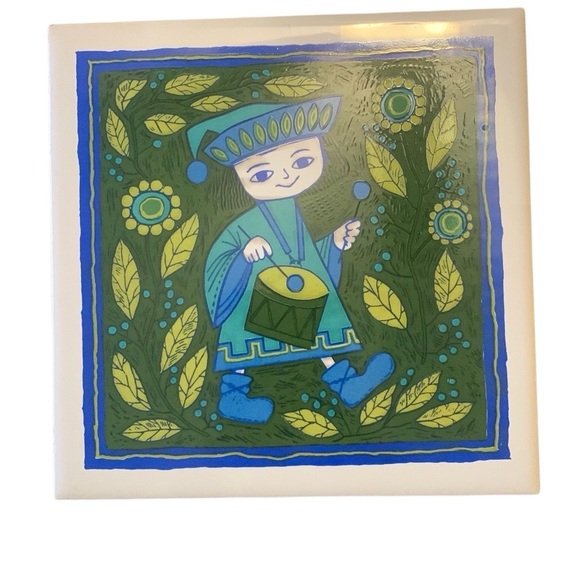 Vintage Holt Howard Ceramic Tile Trivet Hot Plate Renaissance Drummer Lot Of 2 - Picture 9 of 10